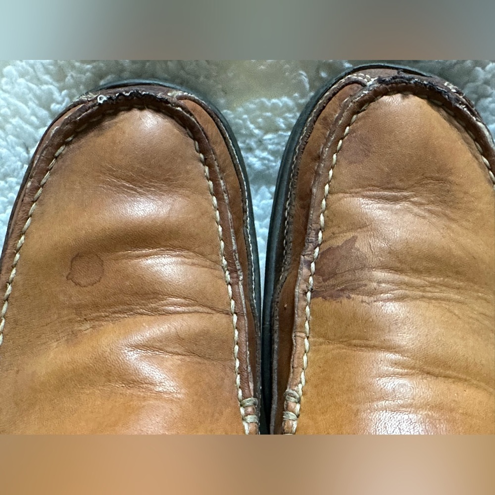 Cole Haan Tucker Venetian Light Brown & Dark Brown Loafers Men's 10M - Flawed - Picture 11 of 13